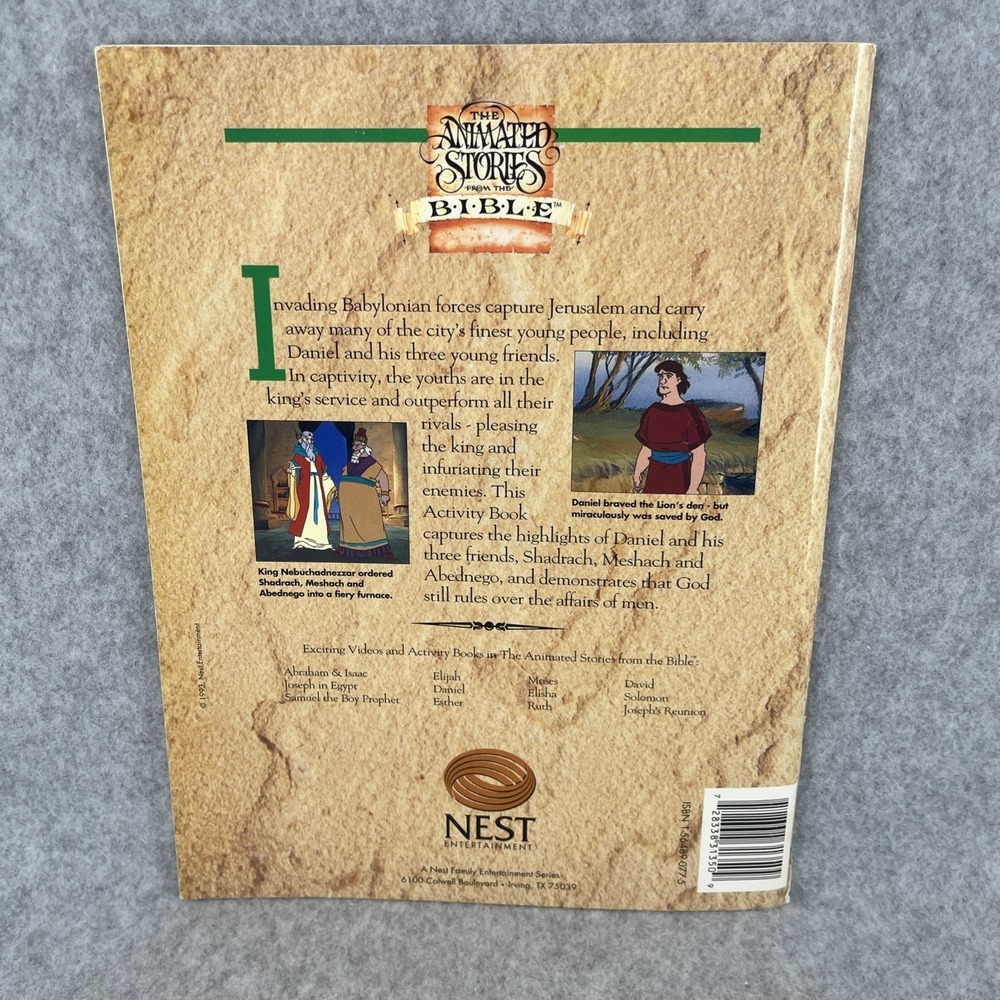 NEST Animated Bible Stories Activity Books Lot 6 Moses Esther David and Goliath - Picture 6 of 16